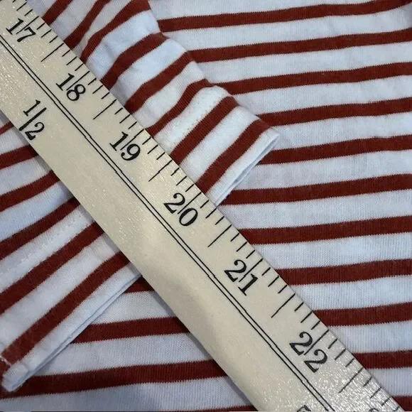 AYR The French Fry Tee Brick Lane Rust Striped Pima Long Sleeve Oversized Small - Picture 11 of 12